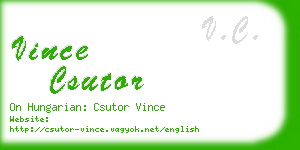 vince csutor business card